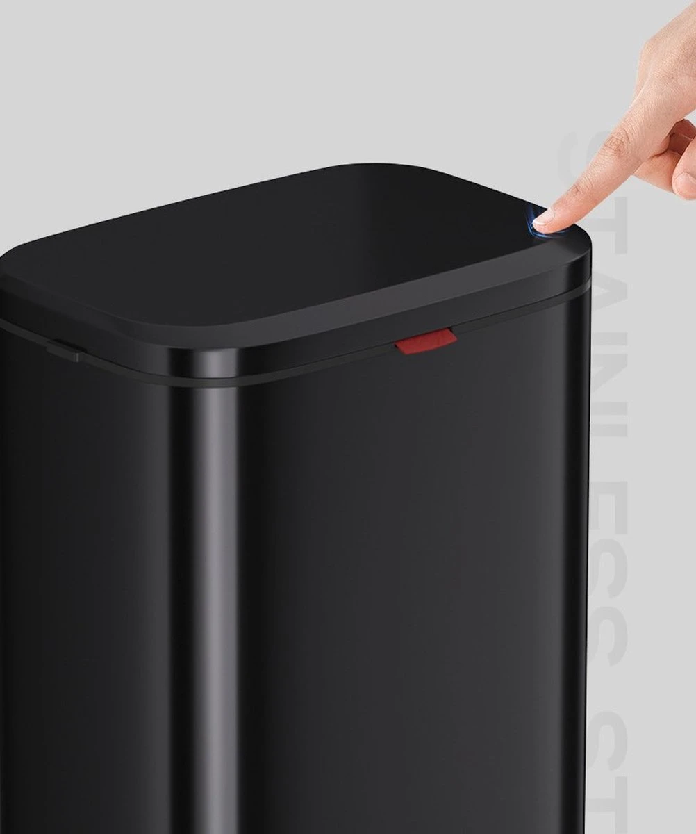 Prullenbak RVS™ - Ophangbaar - Badkamer - WC - Keuken - Kantoor - 8L - Zwart 5 Prullenbak RVS™ - Ophangbaar - Badkamer - WC - Keuken - Kantoor - 8L - Zwart - Afbeelding 3