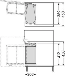 Hailo Duo-Automatic Inbouw Prullenbak - 16 L - Wit -Huishoudelijke Schoonmaak 1022x1200 3