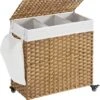 Hoppa! Wasmand, Handgeweven Wasmand, 140L Rotan-stijl Met 3 Compartimenten, Uitneembare Voering, Handgrepen, Deksel, Voor Woonkamer, Badkamer, 26 X 13 X 23.6 Inch, Natuurlijk 1 Hoppa! Wasmand, Handgeweven Wasmand, 140L Rotan-stijl Met 3 Compartimenten, Uitneembare Voering, Handgrepen, Deksel, Voor Woonkamer, Badkamer, 26 X 13 X 23.6 Inch, Natuurlijk -Huishoudelijke Schoonmaak 1045x1200
