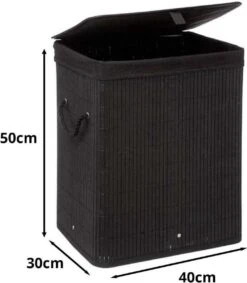 Mdxl® Bamboe Wasmand Zwart / Badkamer / Opvouwbaar / Mand Voor Wasgoed / Met Deksel / Met Handvaten / 60L 11 Mdxl® Bamboe Wasmand Zwart / Badkamer / Opvouwbaar / Mand Voor Wasgoed / Met Deksel / Met Handvaten / 60L -Huishoudelijke Schoonmaak 1048x1200