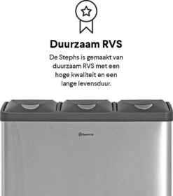 Homra STEPHS Afvalscheiding Prullenbak Met 3 Vakken - 3 X 15L Inhoud - Trio Pedaalemmer - 45 Liter - Vingerafdrukvrij - Vuilafstotend - Anti-slip - Hoogwaardig RVS - Duurzaam ABS Kunststof - RVS - Hygiënisch Recyclen - Afvalscheidingsprullenbak 23 Homra STEPHS Afvalscheiding Prullenbak Met 3 Vakken - 3 X 15L Inhoud - Trio Pedaalemmer - 45 Liter - Vingerafdrukvrij - Vuilafstotend - Anti-slip - Hoogwaardig RVS - Duurzaam ABS Kunststof - RVS - Hygiënisch Recyclen - Afvalscheidingsprullenbak -Huishoudelijke Schoonmaak 1057x1200 1