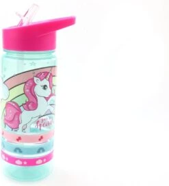 Unicorn Broodtrommel + PET Drinkfles Lichtblauw | Eenhoorn Lunchbox Set Voor Meisjes LS22 -Huishoudelijke Schoonmaak 1090x1200