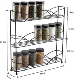 Zindoo - Kruidenrek - Standaard - 3-laags - Ophangbaar - 18 Kruiden Potjes - Anti-slip Pootjes - Spice Rack - Specerijenrek - Keukenorganizer - Keukenaccessoires 10 Zindoo - Kruidenrek - Standaard - 3-laags - Ophangbaar - 18 Kruiden Potjes - Anti-slip Pootjes - Spice Rack - Specerijenrek - Keukenorganizer - Keukenaccessoires -Huishoudelijke Schoonmaak 1120x1200 6