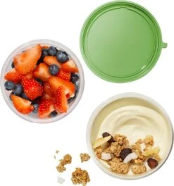 Lock&Lock Yoghurtbeker - Yoghurt Beker To Go - Muesli Beker To Go - Lunchpot - Lunchbeker - Medium - 560 Ml + 310 Ml - Groen -Huishoudelijke Schoonmaak 1123x1200 4