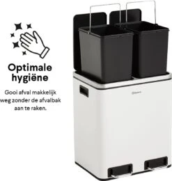 Homra BLINQ Afvalscheiding Prullenbak Met 2 Vakken - 2 X 15 L Inhoud - Duo Pedaalemmer Wit - Afvalemmer 30 Liter - Recycle Afvalbak - Witte Afvalscheidingsprullenbak - Hygiënisch Afval Scheiden - Keuken Vuilbak - Kantoor 32 Homra BLINQ Afvalscheiding Prullenbak Met 2 Vakken - 2 X 15 L Inhoud - Duo Pedaalemmer Wit - Afvalemmer 30 Liter - Recycle Afvalbak - Witte Afvalscheidingsprullenbak - Hygiënisch Afval Scheiden - Keuken Vuilbak - Kantoor -Huishoudelijke Schoonmaak 1139x1200 8
