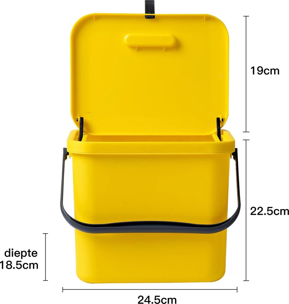 Homra Wall-up Prullenbak | Inbouwprullenbak Ophangbaar Met Plakstrip | GFT Vuilbak | Werkblak Afvalbak | Draagbare Vuilnisemmer | 8L Inhoud | Geel 15 Homra Wall-up Prullenbak | Inbouwprullenbak Ophangbaar Met Plakstrip | GFT Vuilbak | Werkblak Afvalbak | Draagbare Vuilnisemmer | 8L Inhoud | Geel - Afbeelding 13