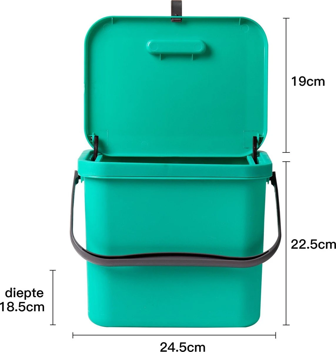 Homra Wall-up Prullenbak | Inbouwprullenbak Ophangbaar Met Plakstrip | GFT Vuilbak | Werkblak Afvalbak | Draagbare Vuilnisemmer | 8L Inhoud | Groen 5 Homra Wall-up Prullenbak | Inbouwprullenbak Ophangbaar Met Plakstrip | GFT Vuilbak | Werkblak Afvalbak | Draagbare Vuilnisemmer | 8L Inhoud | Groen - Afbeelding 3