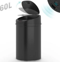 GoodVibes - Prullenbak Met Sensor - Vuilbak - Automatische Bewegingssensor - Hygiëne - 60L - Zwart -Huishoudelijke Schoonmaak 1153x1200 4