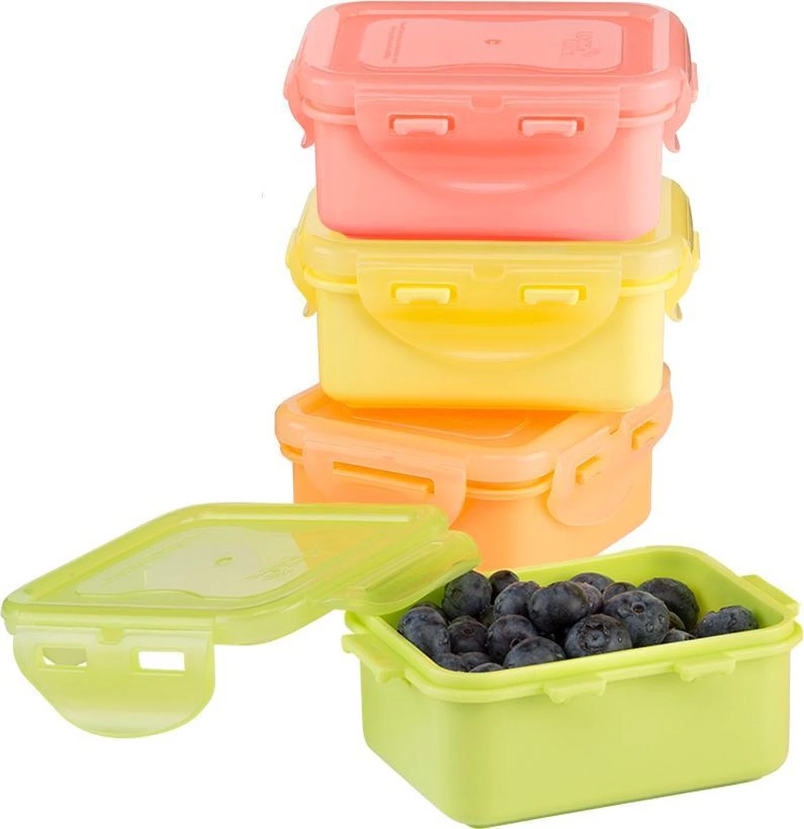 Lock&Lock (mini) Vershoudbakjes Set Met Deksel - Snackdoosjes - Snackbox - Set Van 4 Stuks - Kinderen - Lekvrij - BPA Vrij - Klein - 180 Ml - Multicolor 9 Lock&Lock (mini) Vershoudbakjes Set Met Deksel - Snackdoosjes - Snackbox - Set Van 4 Stuks - Kinderen - Lekvrij - BPA Vrij - Klein - 180 Ml - Multicolor - Afbeelding 7