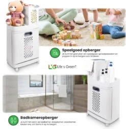 Life’s Green® - Wasmand - Wassorteerder - Wasmand 3 Vakken - Wit -Huishoudelijke Schoonmaak 1166x1200