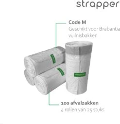 Strapper® Code M 100 Afvalzakken - Geschikt Voor Brabantia Afvalbak - 60 Liter - 100 Vuilniszakken M -Huishoudelijke Schoonmaak 1166x1200 6