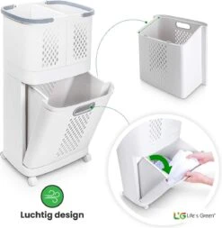 Life’s Green® - Wasmand - Wassorteerder - Wasmand 3 Vakken - Wit -Huishoudelijke Schoonmaak 1171x1200 2