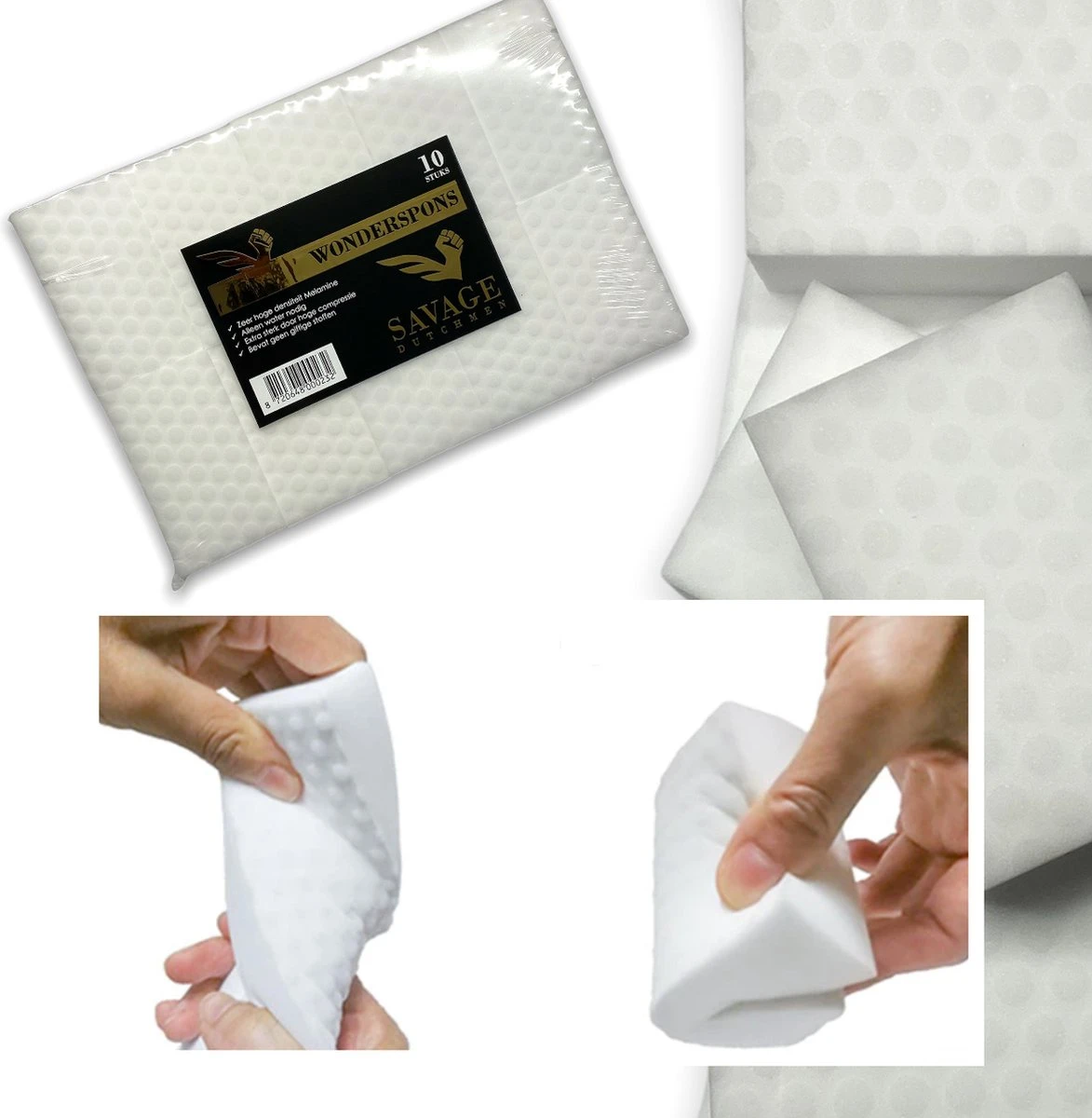 10x Wonderspons | Powerspons | Extra Sterk | Melamine Spons 4 10x Wonderspons | Powerspons | Extra Sterk | Melamine Spons - Afbeelding 2