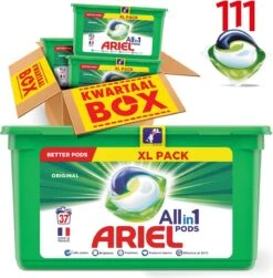 Ariel All In 1 Pods Regular Wasmiddel - Voordeelverpakking 3 X 37 Wasbeurten - Wasmiddel Pods -Huishoudelijke Schoonmaak 1179x1200