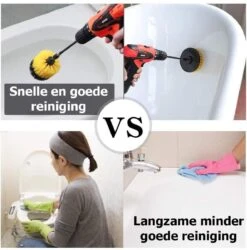 ESSIBLE Schrobborstel - Polypropyleen - Borstel Boormachine - Schrobborstel - Schuurborstel - Automatische Reiniging - 3 Delige Borstelset Voor Boormachine -Huishoudelijke Schoonmaak 1185x1200 3