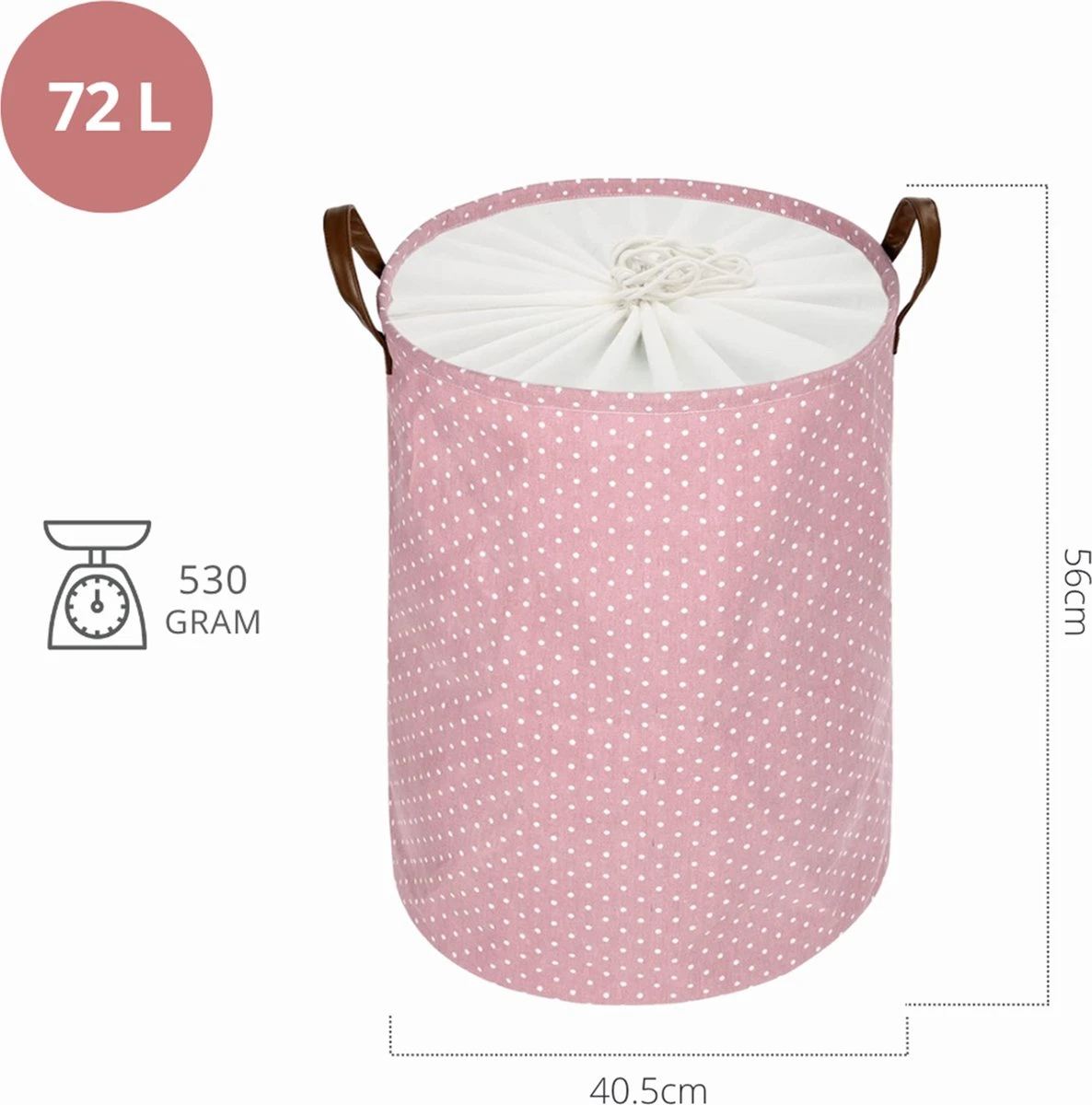 MAESON Wasmand Met Deksel - Opvouwbaar - Waterdicht - 72 L - Opbergmand Kinderkamer - Roze 4 MAESON Wasmand Met Deksel - Opvouwbaar - Waterdicht - 72 L - Opbergmand Kinderkamer - Roze - Afbeelding 2