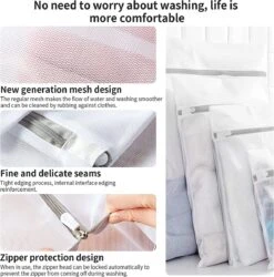 BOTC Waszakken - Wasnetten - Set Van 5 - Bescherm Je Wasgoed En Wasmachine - Transparant -Huishoudelijke Schoonmaak 1187x1200
