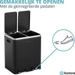 Homra BLINQ Afvalscheiding Prullenbak Met 2 Vakken - 2 X 15 L Inhoud - Duo Pedaalemmer Zwart - Afvalemmer 30 Liter - Recycle Afvalbak - Zwarte Afvalscheidingsprullenbak - Hygiënisch Afval Scheiden - Keuken Vuilbak - Kantoor 14 Homra BLINQ Afvalscheiding Prullenbak Met 2 Vakken - 2 X 15 L Inhoud - Duo Pedaalemmer Zwart - Afvalemmer 30 Liter - Recycle Afvalbak - Zwarte Afvalscheidingsprullenbak - Hygiënisch Afval Scheiden - Keuken Vuilbak - Kantoor -Huishoudelijke Schoonmaak 1191x1200 12