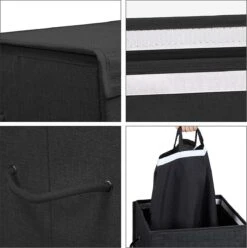 Opvouwbare Wasmand Met Deksel En Handvaten, 85L - Zwart -Huishoudelijke Schoonmaak 1197x1200 5