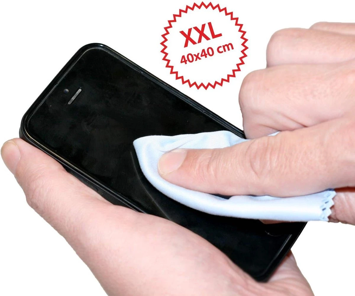 Optik- Deluxe- XXL-Microvezeldoek – Brillenpoetsdoek – Microvezeldoek Voor Brillen En Telefoon – XXL Formaat – 40CM X 40 CM 5 Optik- Deluxe- XXL-Microvezeldoek – Brillenpoetsdoek – Microvezeldoek Voor Brillen En Telefoon – XXL Formaat – 40CM X 40 CM - Afbeelding 3