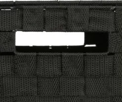 Merkloos Decopatent® Wasmanden Met Deksel - 60 Liter - Geweven Wasmand - Wasbox Met Optil Deksel - Polypropyleen - Afm 33x33x53 Cm - Zwart -Huishoudelijke Schoonmaak 1200x1006 1