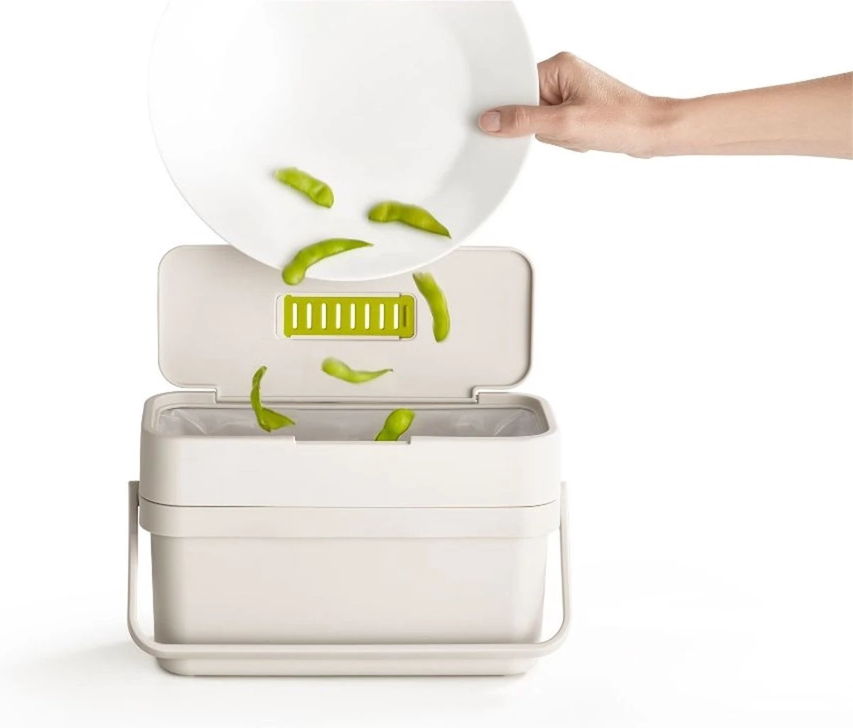 Joseph Joseph Compo Food Afvalemmer - 4L - Stone Wit 11 Joseph Joseph Compo Food Afvalemmer - 4L - Stone Wit - Afbeelding 9