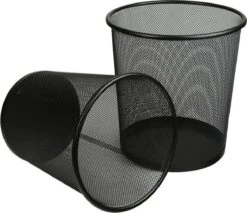 Merkloos Prullenbak - Afvalemmer - Papierbak - Rond - Metaal - Zwart -Huishoudelijke Schoonmaak 1200x1033 6