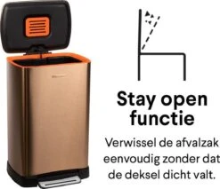 Homra Koniq Prullenbak Met Pedaal - 50 Liter - RVS - Pedaalemmer - Automatisch Lucht Filter - Odor Control - 50L Capaciteit - Soft Close Deksel - Afvalemmer - Design - Hygiënisch - Koper 35 Homra Koniq Prullenbak Met Pedaal - 50 Liter - RVS - Pedaalemmer - Automatisch Lucht Filter - Odor Control - 50L Capaciteit - Soft Close Deksel - Afvalemmer - Design - Hygiënisch - Koper -Huishoudelijke Schoonmaak 1200x1037 4