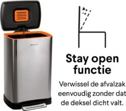 Pedaalemmer RVS 50 Liter - Prullenbak Met Pedaal Homra KONIQ - 50L Zilver - Automatische Lucht Filter - Odor Control Filter - Softclose Deksel - Design Afvalemmer - Duurzaam Vingerafdrukvrij En Vuilafstotend RVS - Keuken En Kantoor Vuilbak 23 Pedaalemmer RVS 50 Liter - Prullenbak Met Pedaal Homra KONIQ - 50L Zilver - Automatische Lucht Filter - Odor Control Filter - Softclose Deksel - Design Afvalemmer - Duurzaam Vingerafdrukvrij En Vuilafstotend RVS - Keuken En Kantoor Vuilbak -Huishoudelijke Schoonmaak 1200x1059 5