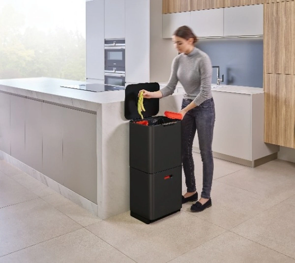 Joseph Joseph Intelligent Waste Prullenbak Totem Max - 60 L - Zwart 16 Joseph Joseph Intelligent Waste Prullenbak Totem Max - 60 L - Zwart - Afbeelding 14