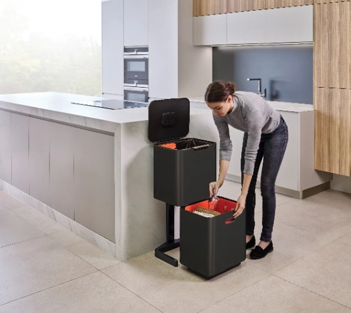 Joseph Joseph Intelligent Waste Prullenbak Totem Max - 60 L - Zwart 18 Joseph Joseph Intelligent Waste Prullenbak Totem Max - 60 L - Zwart - Afbeelding 16