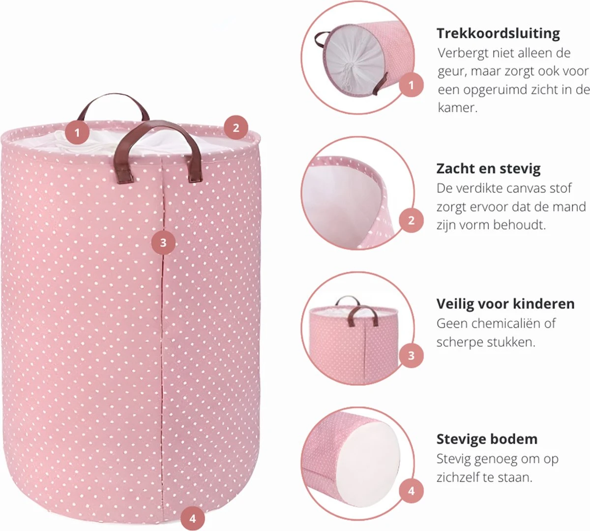 MAESON Wasmand Met Deksel - Opvouwbaar - Waterdicht - 72 L - Opbergmand Kinderkamer - Roze 8 MAESON Wasmand Met Deksel - Opvouwbaar - Waterdicht - 72 L - Opbergmand Kinderkamer - Roze - Afbeelding 6