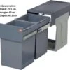 Hailo Tandem - Inbouw Prullenbak - 30 Liter Inhoud - Met 2 Compartimenten - Grijs -Huishoudelijke Schoonmaak 1200x1093 5
