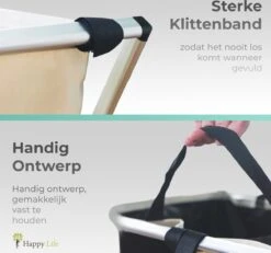 HAPPY LIFE – Wassorteerder – Stevige Grote Wasmand Met 3 Vakken – 118 L Opvouwbaar – Aluminium - Polyester 18 HAPPY LIFE – Wassorteerder – Stevige Grote Wasmand Met 3 Vakken – 118 L Opvouwbaar – Aluminium - Polyester -Huishoudelijke Schoonmaak 1200x1120