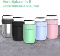 Coninx Thermos Lunchbox - Muesli Beker To Go - Isoleer Lunchpot - Yoghurtbeker To Go - Mueslibeker 840ml (600ml+240ml) - RVS / Zwart -Huishoudelijke Schoonmaak 1200x1123 3
