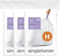 Simplehuman Afvalzak Code H - Kunststof - 30-35 Liter - Pak Van 3x20 Stuks - Transparant 9 Simplehuman Afvalzak Code H - Kunststof - 30-35 Liter - Pak Van 3x20 Stuks - Transparant -Huishoudelijke Schoonmaak 1200x1128 9