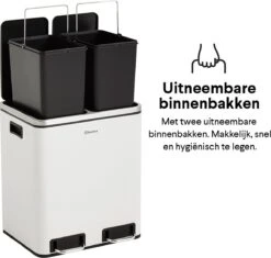 Homra BLINQ Afvalscheiding Prullenbak Met 2 Vakken - 2 X 15 L Inhoud - Duo Pedaalemmer Wit - Afvalemmer 30 Liter - Recycle Afvalbak - Witte Afvalscheidingsprullenbak - Hygiënisch Afval Scheiden - Keuken Vuilbak - Kantoor 36 Homra BLINQ Afvalscheiding Prullenbak Met 2 Vakken - 2 X 15 L Inhoud - Duo Pedaalemmer Wit - Afvalemmer 30 Liter - Recycle Afvalbak - Witte Afvalscheidingsprullenbak - Hygiënisch Afval Scheiden - Keuken Vuilbak - Kantoor -Huishoudelijke Schoonmaak 1200x1144 8