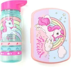 Unicorn Broodtrommel + PET Drinkfles Lichtblauw | Eenhoorn Lunchbox Set Voor Meisjes LS22 -Huishoudelijke Schoonmaak 1200x1145 2