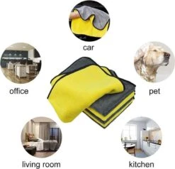 Merkloos Microvezel Droogdoek-Auto Droogdoek-Auto Droogdoek Microvezeldoek-auto Poetsen-poetsdoek- Reinigingsdoekjes- Duurzaam – 30x30 Cm - Geel/grijs -Huishoudelijke Schoonmaak 1200x1154 10