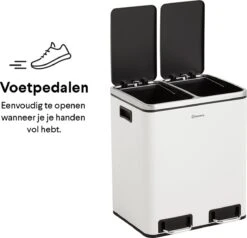 Homra BLINQ Afvalscheiding Prullenbak Met 2 Vakken - 2 X 15 L Inhoud - Duo Pedaalemmer Wit - Afvalemmer 30 Liter - Recycle Afvalbak - Witte Afvalscheidingsprullenbak - Hygiënisch Afval Scheiden - Keuken Vuilbak - Kantoor 30 Homra BLINQ Afvalscheiding Prullenbak Met 2 Vakken - 2 X 15 L Inhoud - Duo Pedaalemmer Wit - Afvalemmer 30 Liter - Recycle Afvalbak - Witte Afvalscheidingsprullenbak - Hygiënisch Afval Scheiden - Keuken Vuilbak - Kantoor -Huishoudelijke Schoonmaak 1200x1155 10