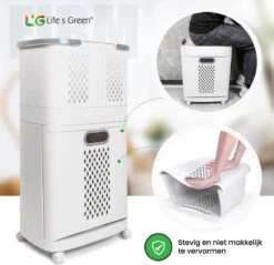 Life’s Green® - Wasmand - Wassorteerder - Wasmand 3 Vakken - Wit -Huishoudelijke Schoonmaak 1200x1163 2