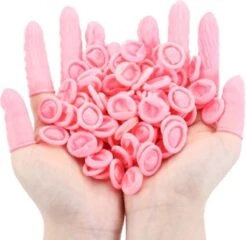 25 X Latex Vingerbeschermer Roze - Vinger Condoom - Horeca - Electronica - Schoonheidsspecialist - Pedicure
