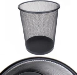 Merkloos Decopatent® Design Ronde Prullenbak Voor Kantoor - Papierbak - Mesh - Metaal - Papiermand - Prullenmand Voor Onder Bureau - Zwart 8 Merkloos Decopatent® Design Ronde Prullenbak Voor Kantoor - Papierbak - Mesh - Metaal - Papiermand - Prullenmand Voor Onder Bureau - Zwart -Huishoudelijke Schoonmaak 1200x1168 9