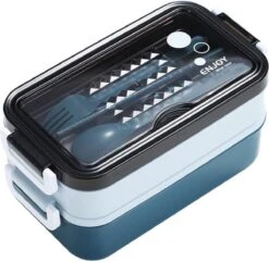 Lunchbox - Meal Prep Bakjes - Lunch Box Met Deksel - Meal Prep – Bento Box - Lunchtrommel Met Bestek Blauw -Huishoudelijke Schoonmaak 1200x1170 7
