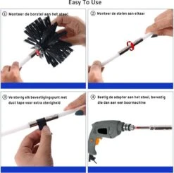 Kibani Schoorsteenborstel 7 Meter - Schoorsteenreiniger - Schoorsteenveger - Schoorsteenveegset - Schoorsteen Borstel - Veegkit - Borstelset Voor Boormachine - Boormachine -Huishoudelijke Schoonmaak 1200x1189 13