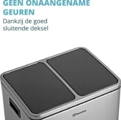 Homra BLINQ Afvalscheiding Prullenbak Met 2 Vakken - 2 X 15 L Vuilnisbak - RVS Duo Pedaalemmer - 2-vaks Afvalemmer 30 Liter - Hygiënisch Afval Scheiden - Keuken Vuilbak - Pedaal Afvalbak - Soft Close Deksel - Recycle Afvalbak -Huishoudelijke Schoonmaak 1200x1189 18