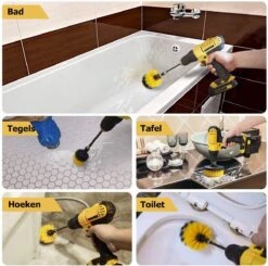 ESSIBLE Schrobborstel - Polypropyleen - Borstel Boormachine - Schrobborstel - Schuurborstel - Automatische Reiniging - 3 Delige Borstelset Voor Boormachine -Huishoudelijke Schoonmaak 1200x1190 10