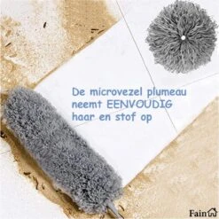Fain® Plumeau Met Telescoopsteel – Grijs – 80 Tot 240 Cm - Uitschuifbaar – Wasbaar - Flexibel 360° Draaibaar – Duster - Microvezel Ragebol -Huishoudelijke Schoonmaak 1200x1198 49