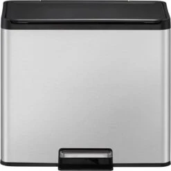 EKO EcoCasa III Recycling Prullenbak - 15 + 15 L - Mat RVS -Huishoudelijke Schoonmaak 1200x1198 82