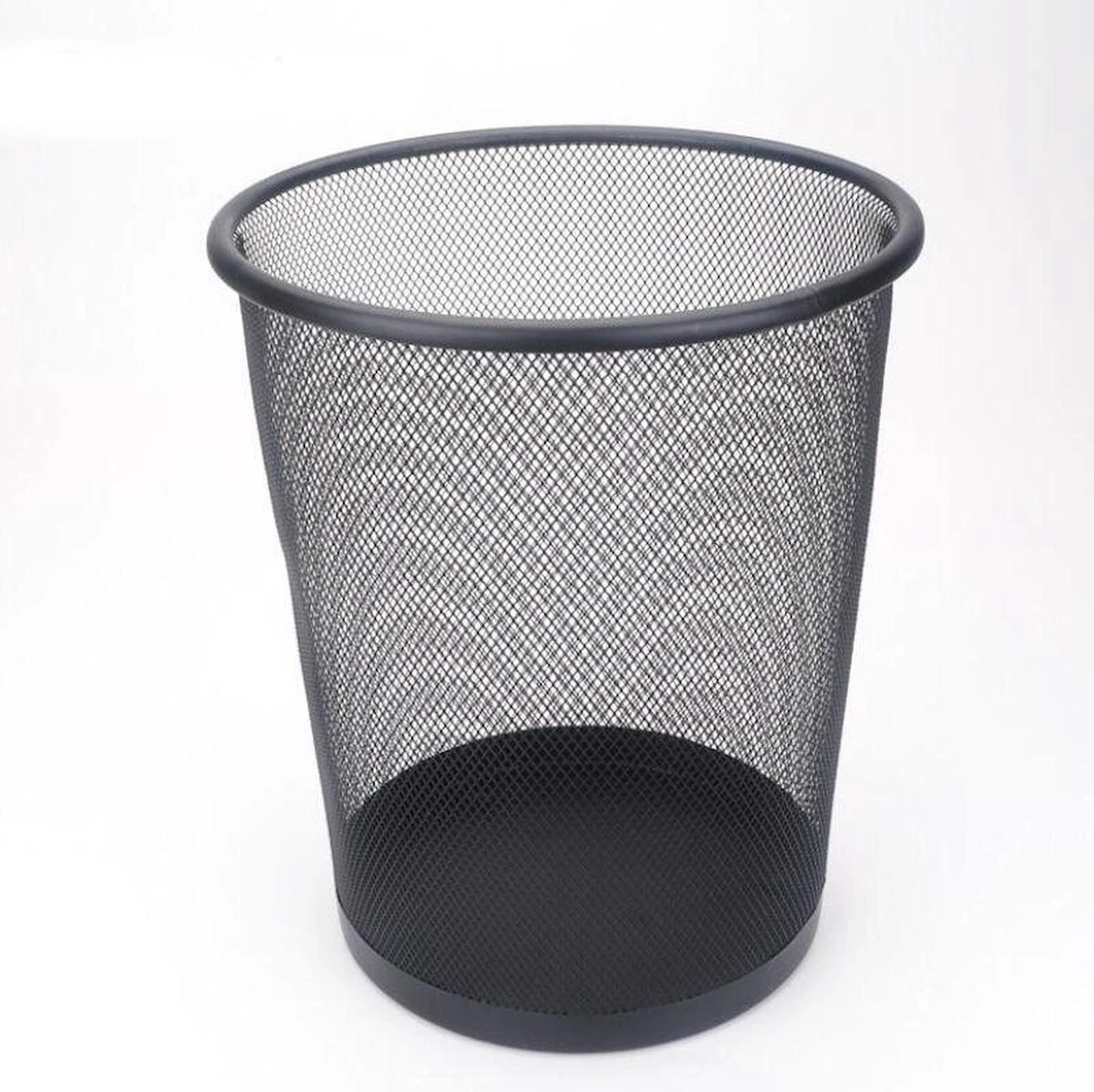 Merkloos Decopatent® Design Ronde Prullenbak Voor Kantoor - Papierbak - Mesh - Metaal - Papiermand - Prullenmand Voor Onder Bureau - Zwart 7 Merkloos Decopatent® Design Ronde Prullenbak Voor Kantoor - Papierbak - Mesh - Metaal - Papiermand - Prullenmand Voor Onder Bureau - Zwart - Afbeelding 5